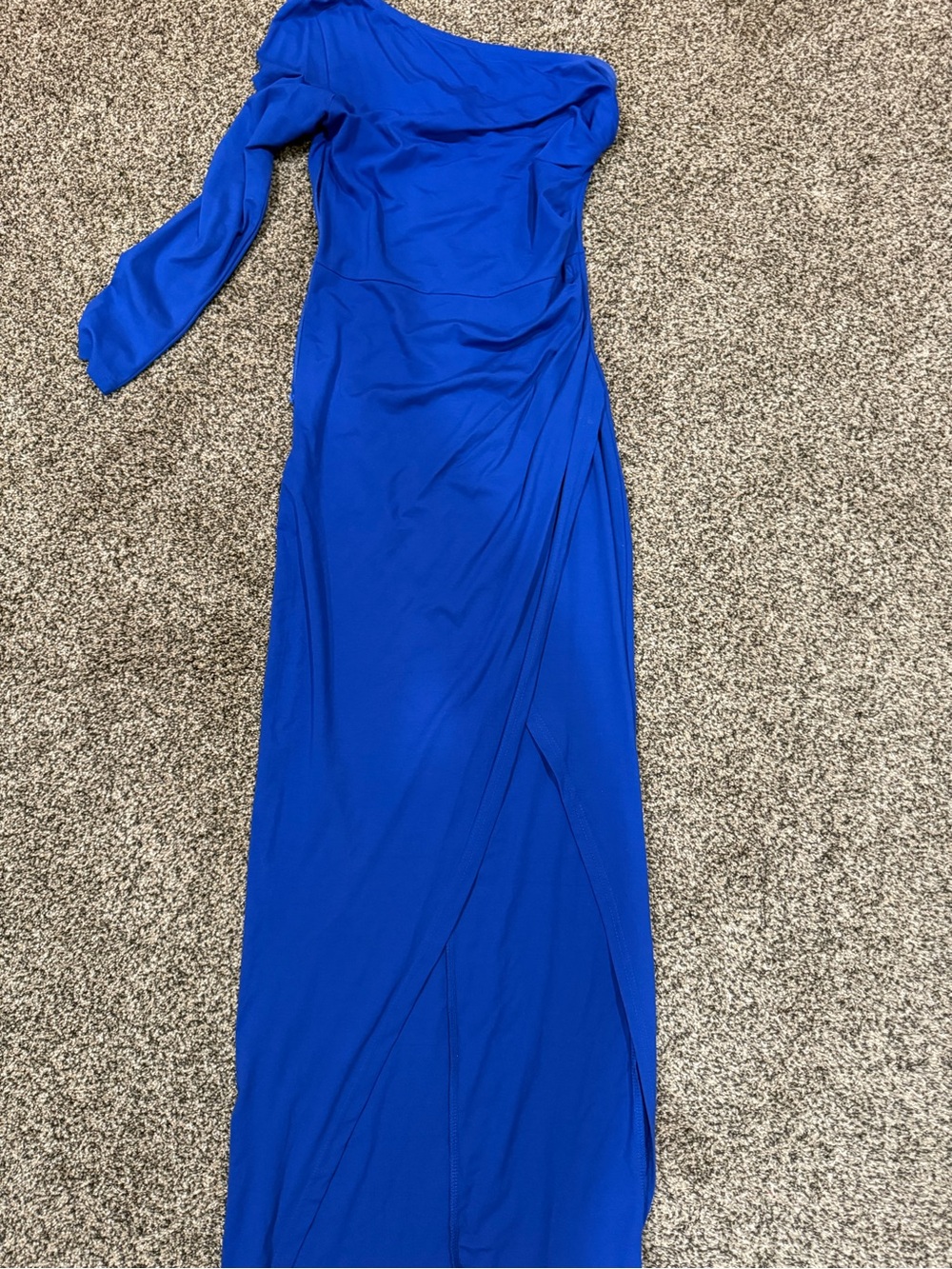 Elegant One-Shoulder Blue Evening Dress